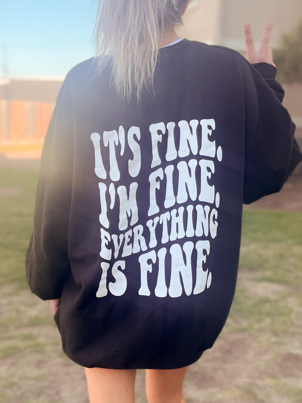It's Fine I'm Fine Everything Is Fine Women's Graphic Tee - Short Sleeve Inspirational T-Shirt In Wine, Medium