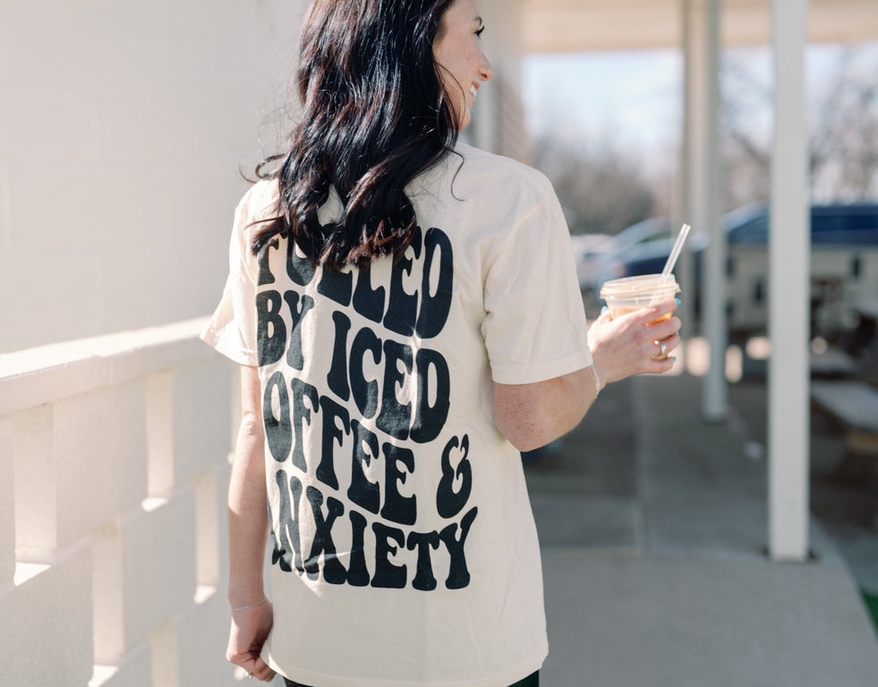 Fueled by iced coffee and anxiety Graphic Tee