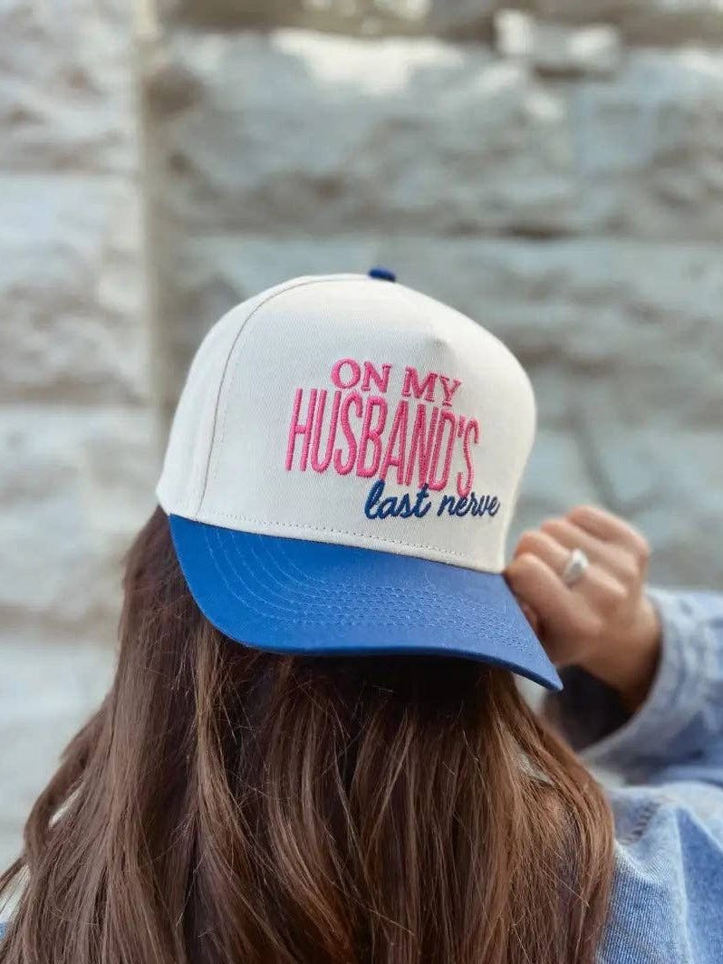 On My Husband's Last Nerve Vintage Trucker Hat