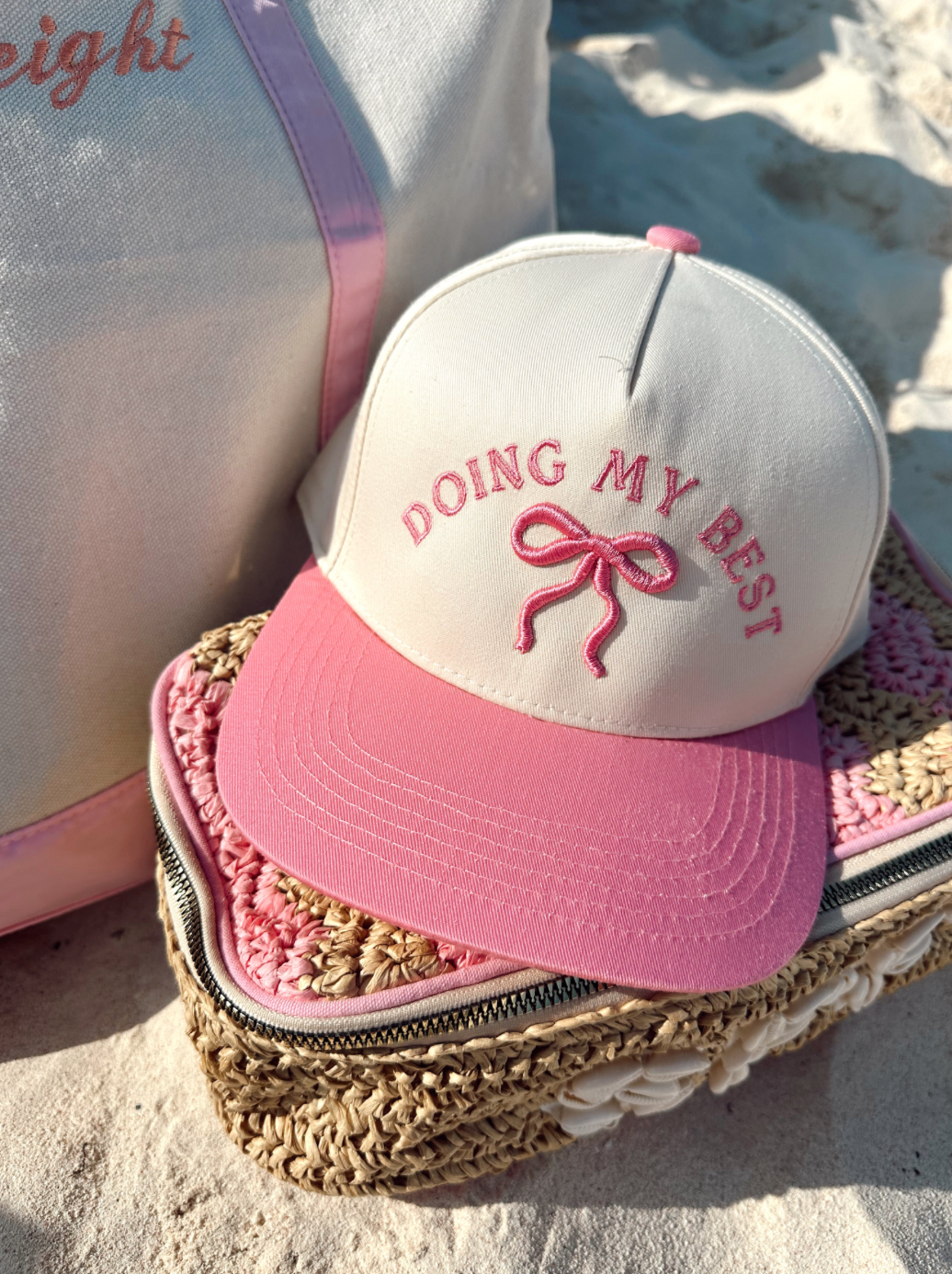 Doing My Best - Pink Vintage Trucker Hat (ships 2/25)