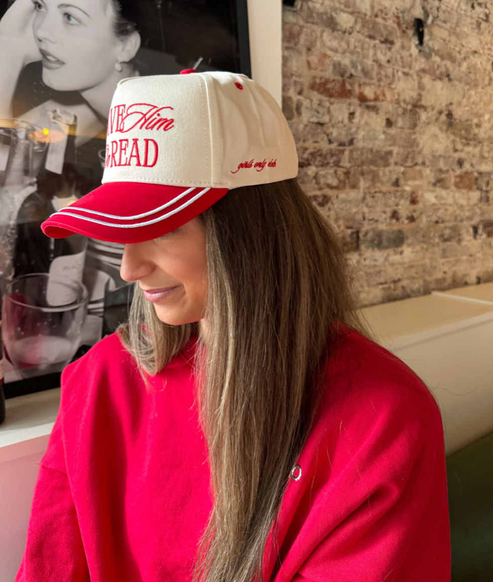 Leave Him On Read - Red Vintage Hat