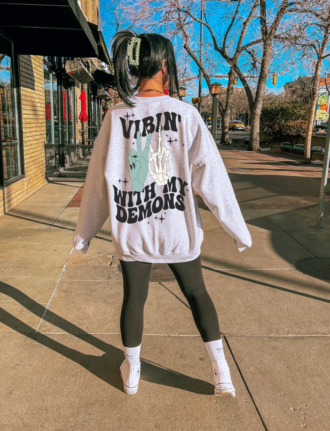 Vibin' with My Demons Graphic Sweatshirt