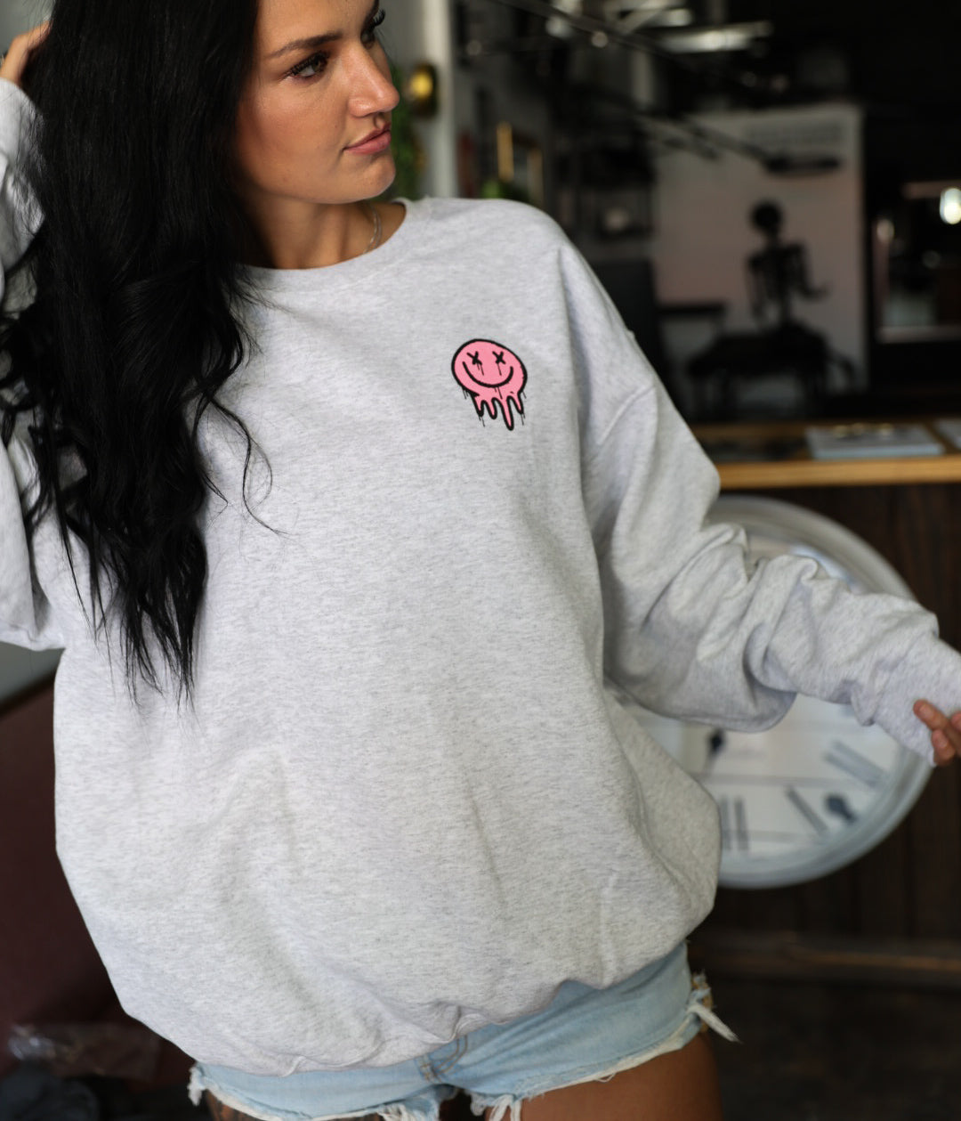 It's Fine Smiley Crewneck Sweatshirt