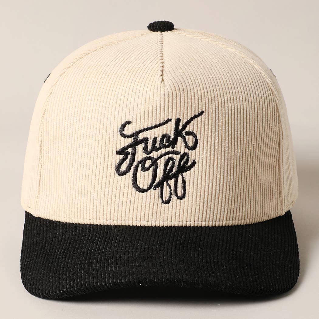 Fuck Off Corduroy Trucker Baseball Cap