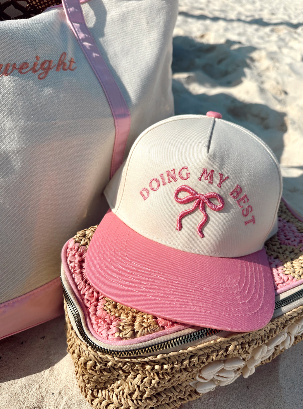 Doing My Best - Pink Vintage Trucker Hat (ships 2/25)