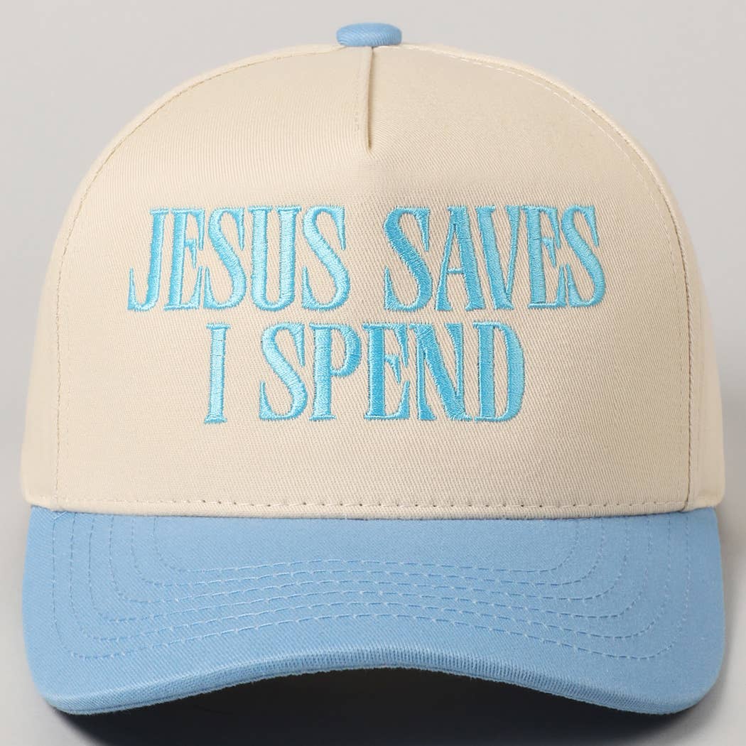 JESUS SAVES I SPEND Embroidered Trucker Hat