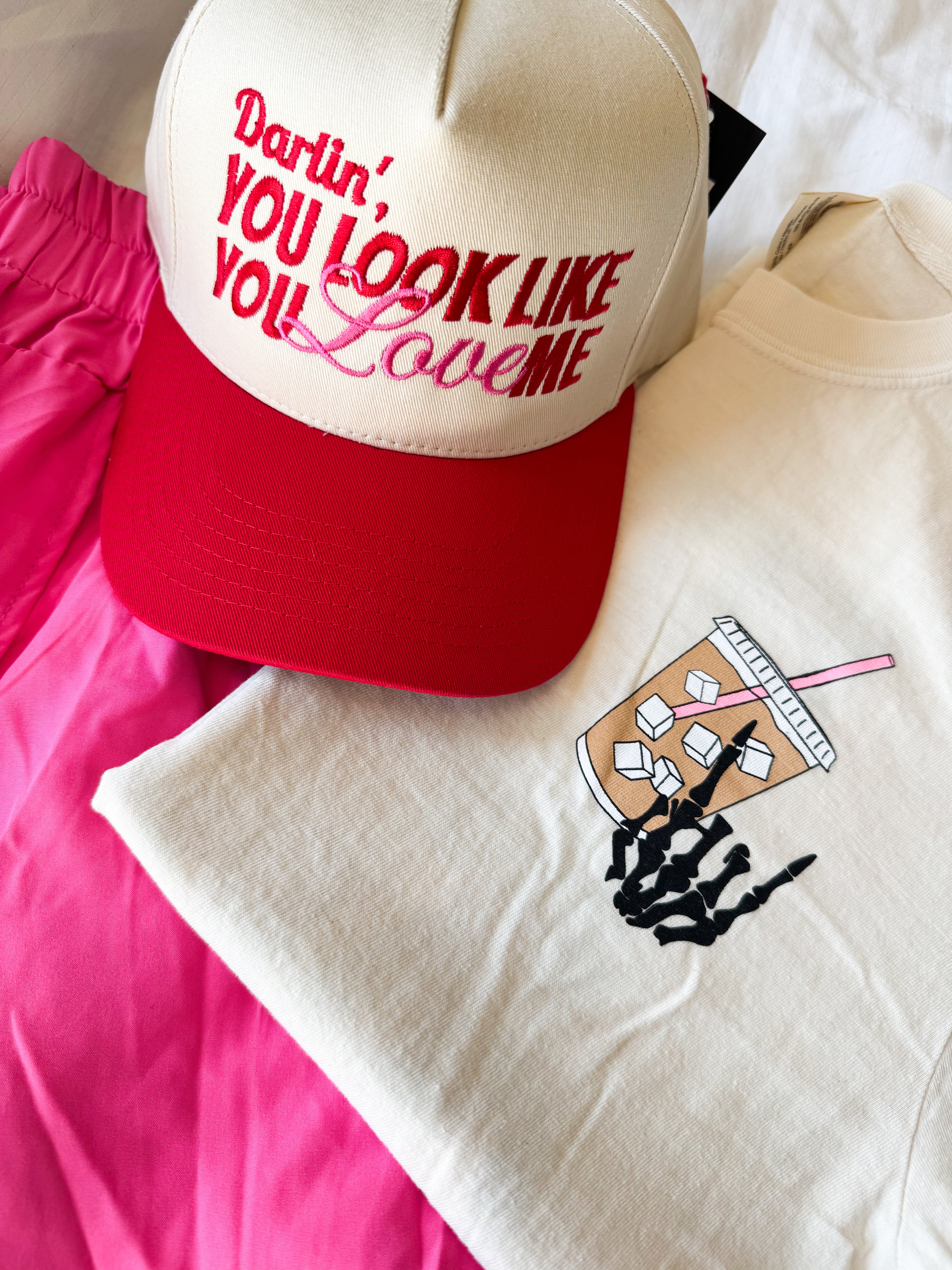 You Look Like You Love Me Embroidery Trucker Hat (Ship date 3/5)