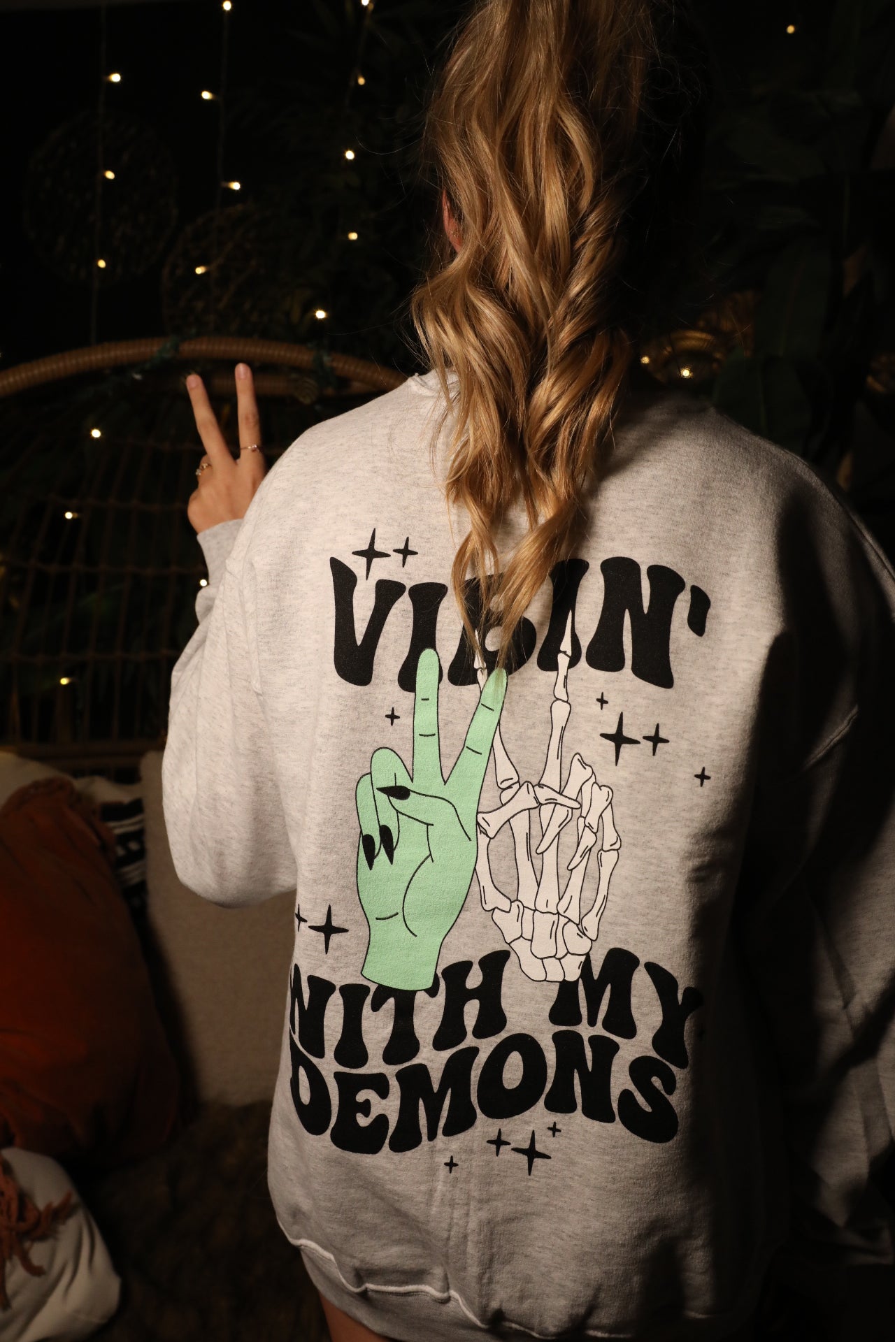 Vibin' with My Demons Graphic Sweatshirt