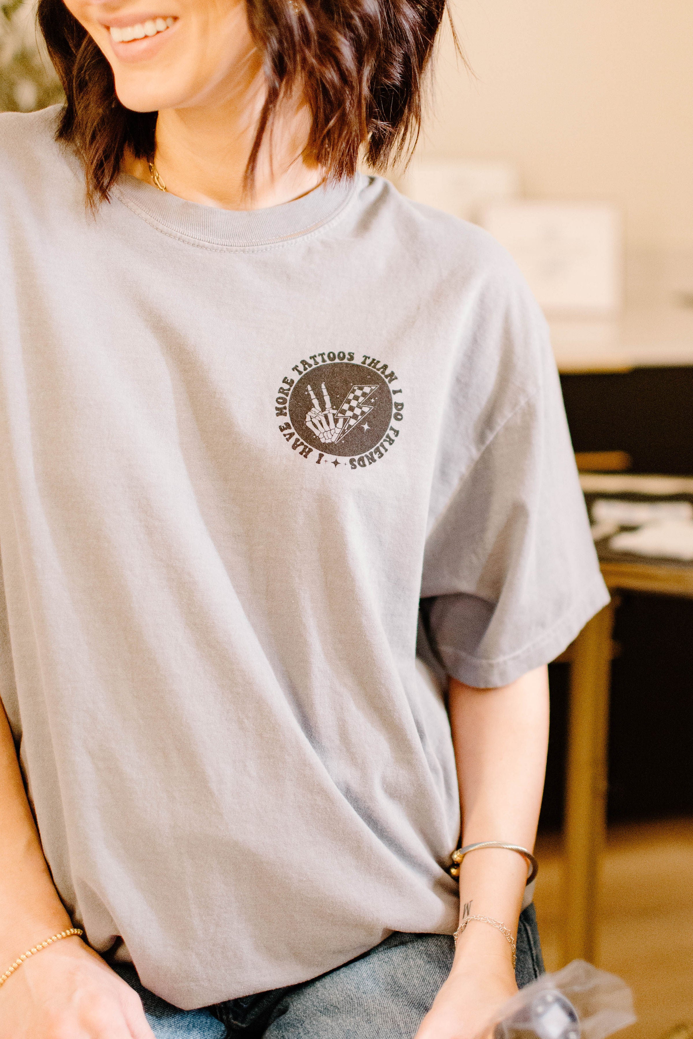 I Have More Tattoos Than I Do Friends Graphic Tee or Crewneck Sweatshirt