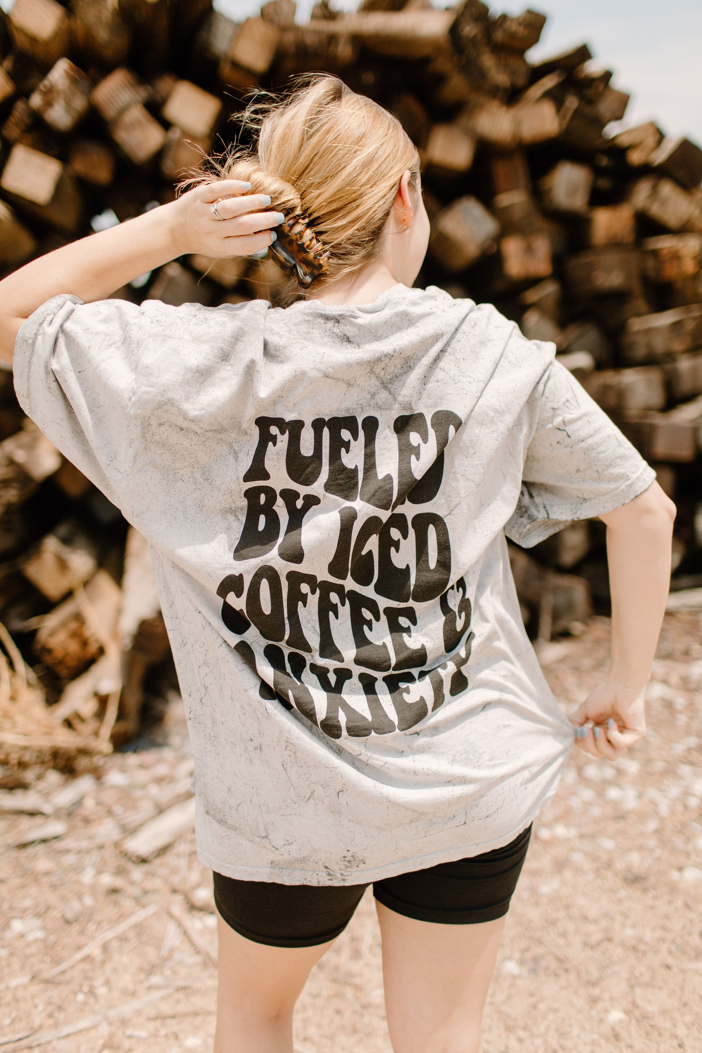 Fueled by iced coffee and anxiety Graphic Tee