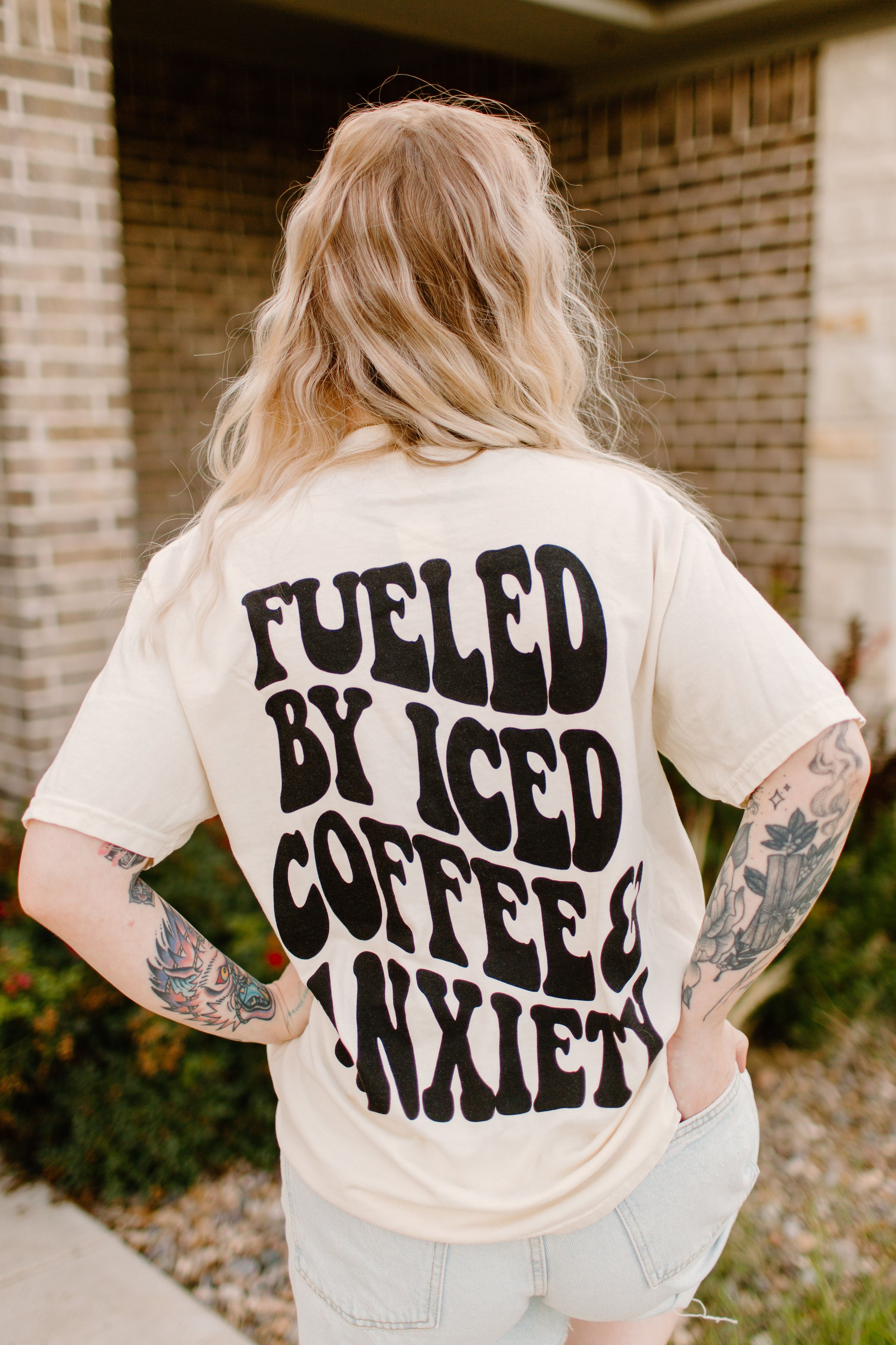 Fueled by iced coffee and anxiety Graphic Tee