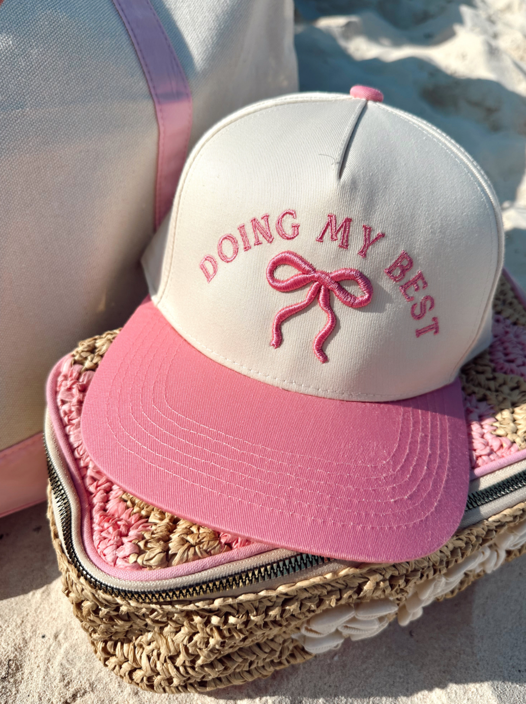 Doing My Best - Pink Vintage Trucker Hat (ships 2/25)