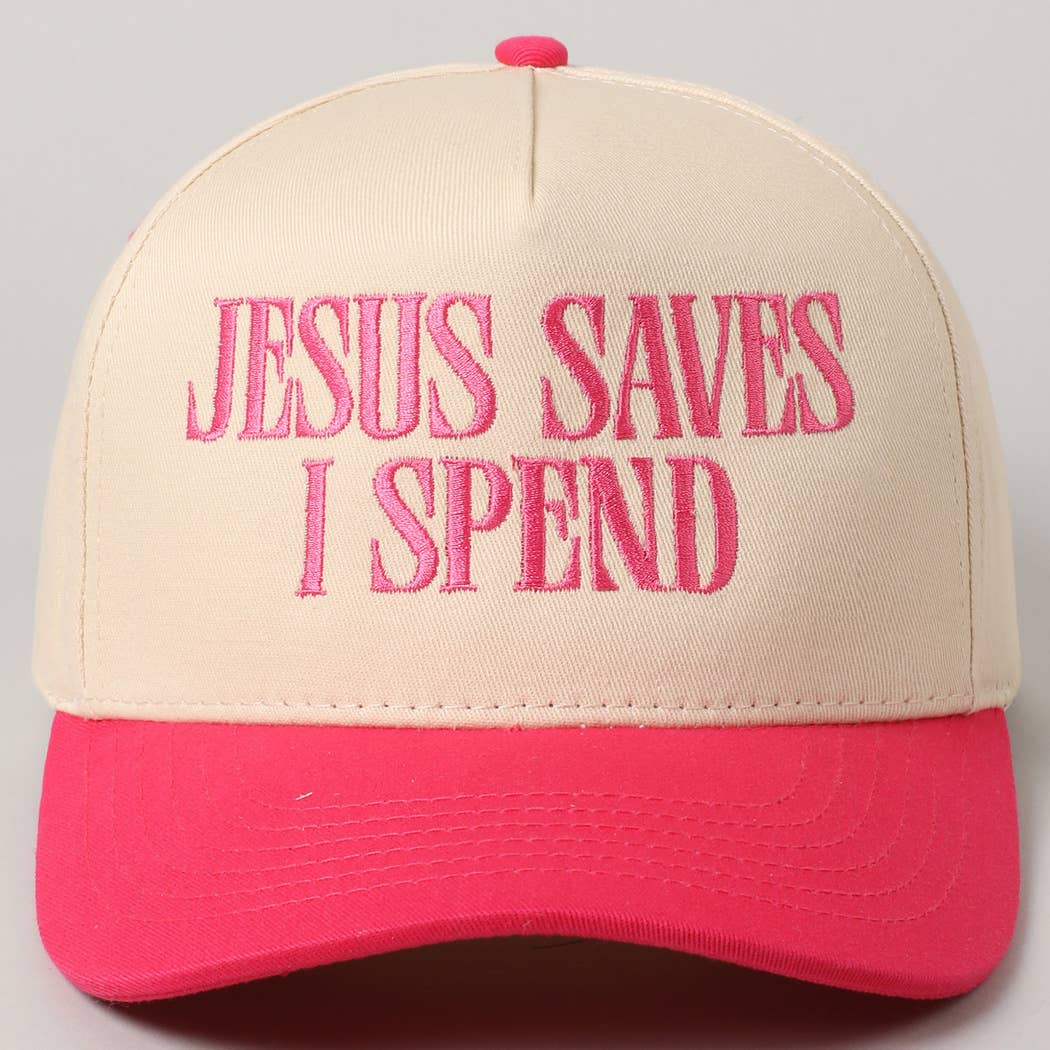 JESUS SAVES I SPEND Embroidered Trucker Hat