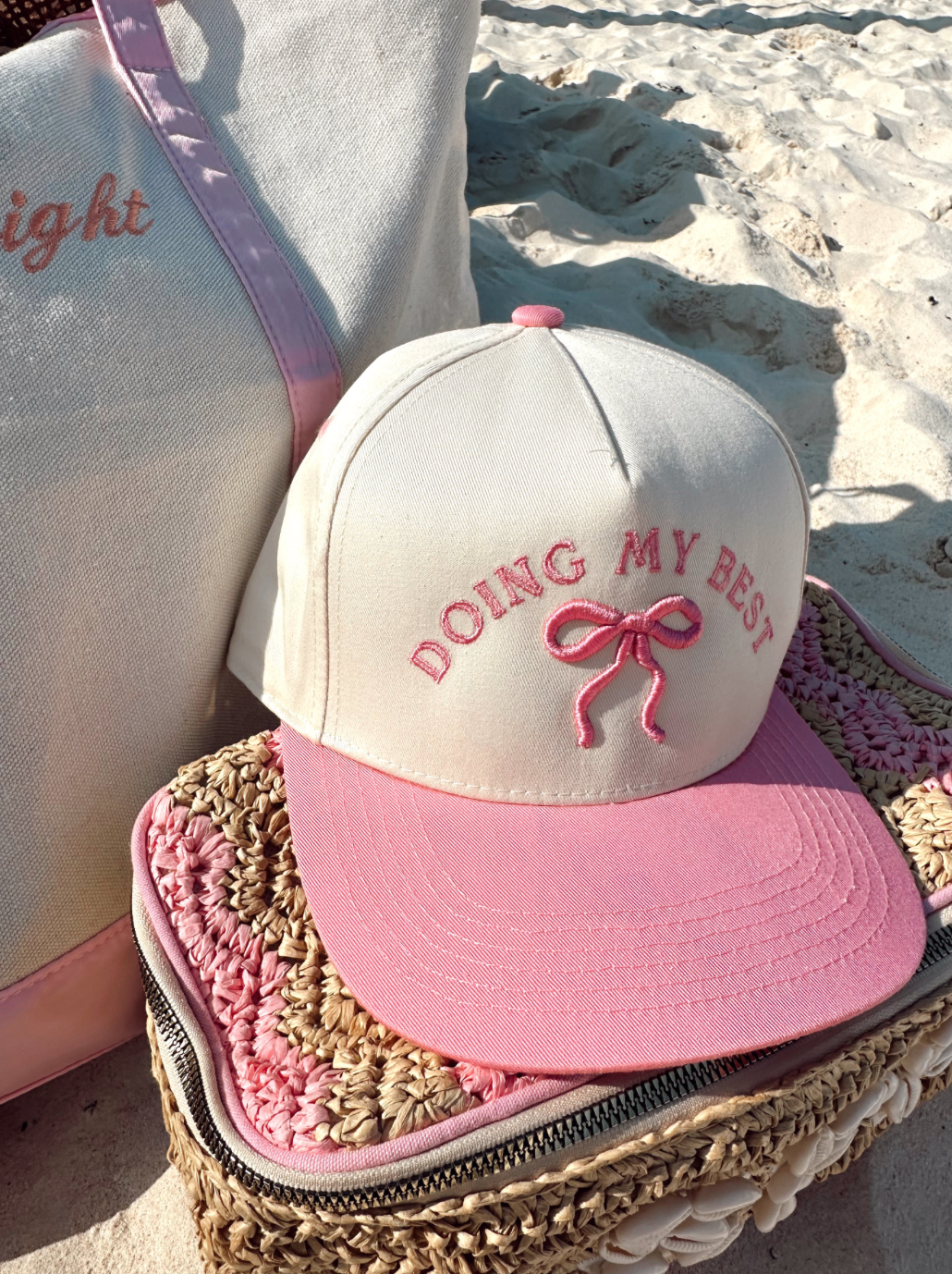 Doing My Best - Pink Vintage Trucker Hat (ships 2/25)